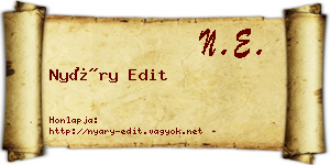 Nyáry Edit névjegykártya